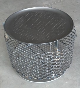 Large capacity fire basket with ash pan and removable heat deflector